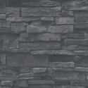 Papeldecor|Papier Peint mur pierre noir lisse|Imitation Pierre