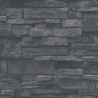 Papeldecor|Papier Peint mur pierre noir lisse|Imitation Pierre