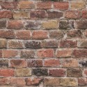 Papeldecor|Wallpaper rustic brown and red brick|Brick Imitation