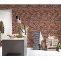 Papeldecor|Papier Peint brique marron et rouge rustique|Imitation Brique