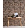 Papeldecor|Papier Peint brique marron rustique|Imitation Brique