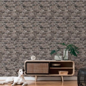 Papeldecor|Tapete schwarze Backsteinprägung|Ziegelimitat 2