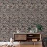 Papeldecor|Papel pintado ladrillo gris rústico|Imitacion Ladrillo