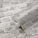 Papeldecor|Papier Peint brique blanche enduite|Imitation Brique