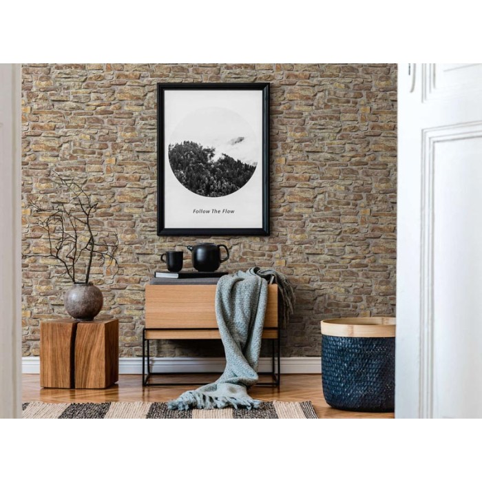Papeldecor|Tapete Wand Ziegel im rustikalen Stil|Steinimitat