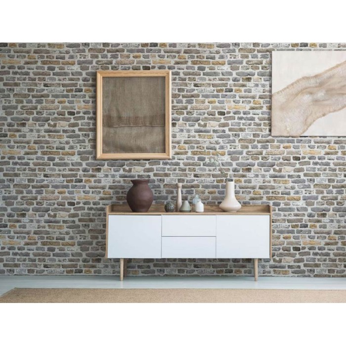 Papel pintado ladrillo gris industrial -  2-5653