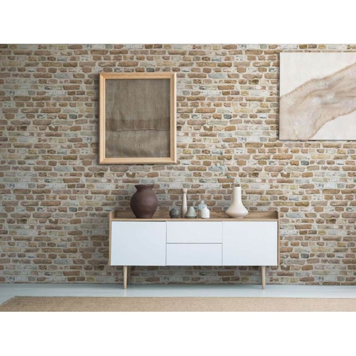 Papeldecor|Wallpaper brown brick embossing|Brick Imitation