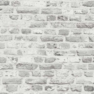 Papeldecor|Papier Peint brique gris clair maçonnerie|Imitation Brique