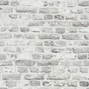 Papeldecor|Tapete gealterter hellgrauer Backstein|Ziegelimitat