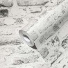 Papeldecor|Tapete gealterter hellgrauer Backstein|Ziegelimitat