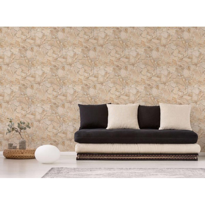 Papeldecor|Wallpaper natural gray stone wall|Stone Imitation