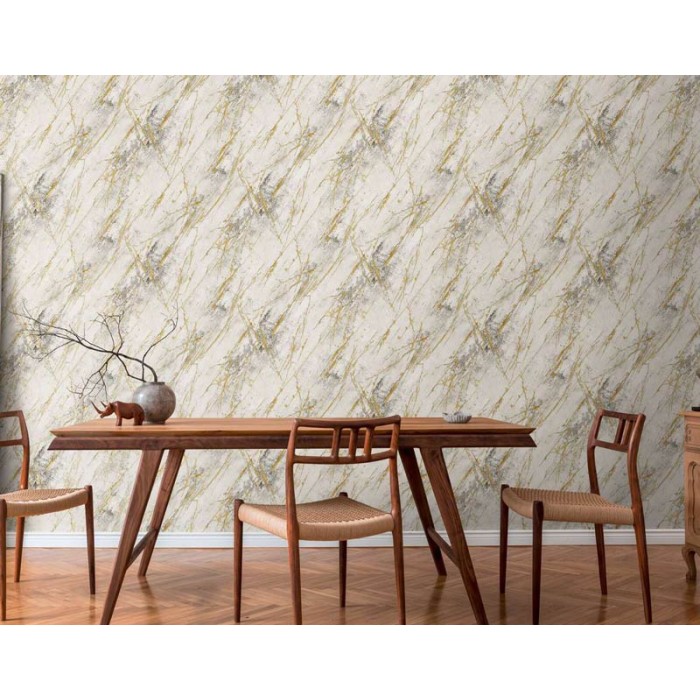 Papeldecor|Papier Peint marbre blanc veines dorées|Imitation Marbre
