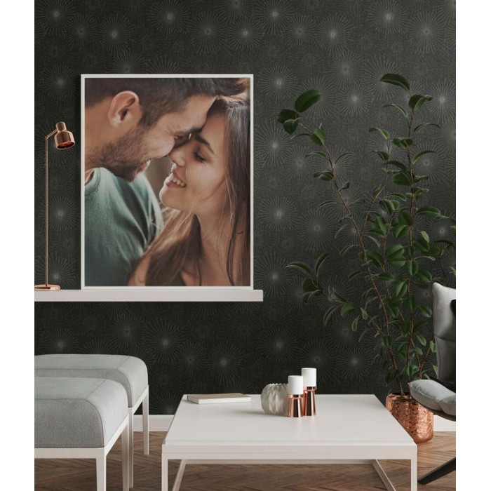 Papel Pintado estrellas negro metalizado -  2-5665