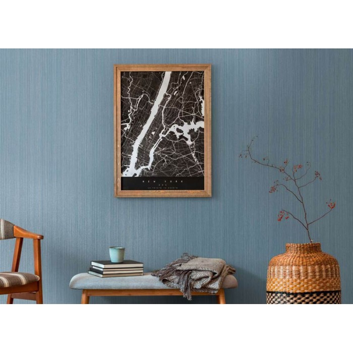 Papel Pintado rayado textil azul brillante -  2-5667