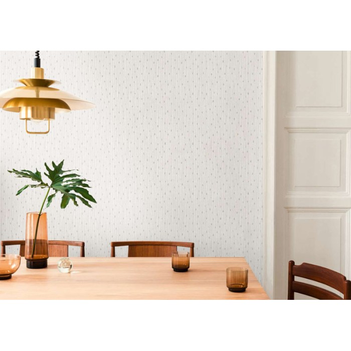 Papeldecor|Papier Peint minimaliste blanc argenté brillant|Papier Peint