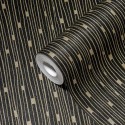 Papeldecor|Papel Pintado moderno negro dorado brillante|Papel Pintado