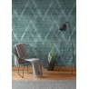 Papeldecor|Tapete glänzende grün-silberne Rauten|Tapeten