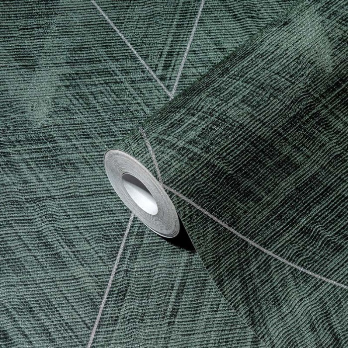 Papeldecor|Tapete glänzende grün-silberne Rauten|Tapeten