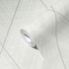 Papeldecor|Papel Pintado rombos blanco plata brillante|Papel Pintado