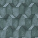 Papeldecor|Tapete 3D Beton in Petrolblau|Tapeten