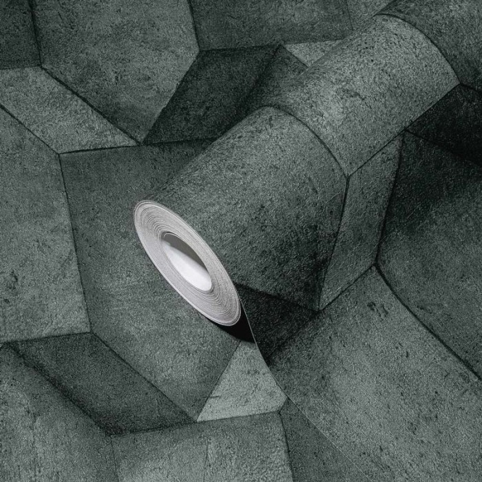Papeldecor|Papier Peint béton géométrique noir|Papier Peint