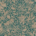 Papeldecor|Papier Peint fleurs vert doré brillant|Papier Peint