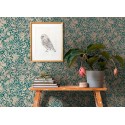Papeldecor|Papier Peint fleurs vert doré brillant|Papier Peint