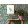Papeldecor|Papier Peint fleurs vert doré brillant|Papier Peint