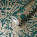 Papeldecor|Wallpaper bright golden green flowers|Wallpaper