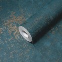 Papeldecor|Tapete glänzender goldener blauer Gips|Tapeten