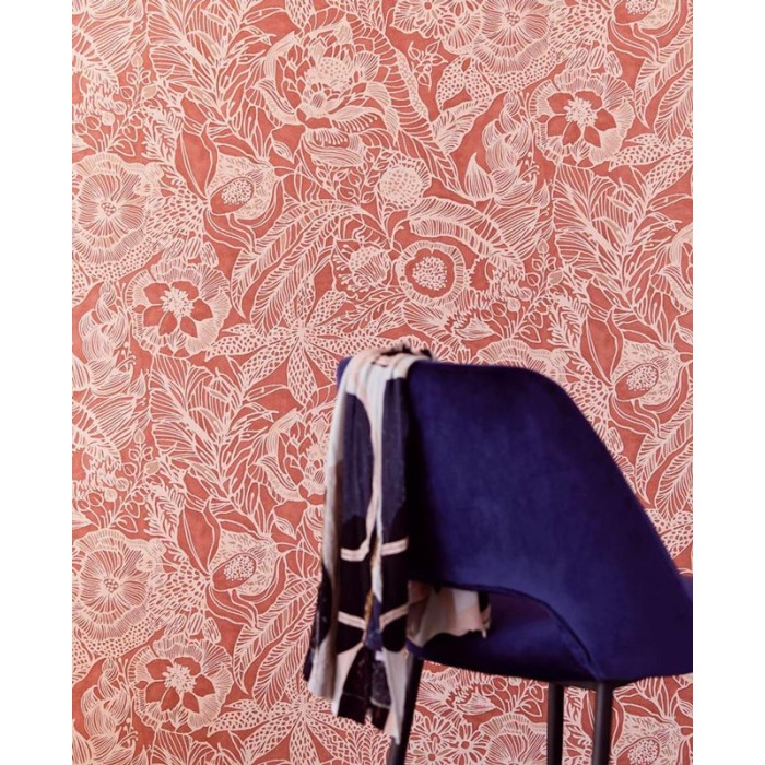 Eijffinger|Florale Tapete in Rosa mit großen Motiven|Tapeten