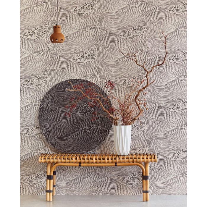 Papel pintado ondulado elegante contemporáneo brillo mate - Eijffinger Enso 386531