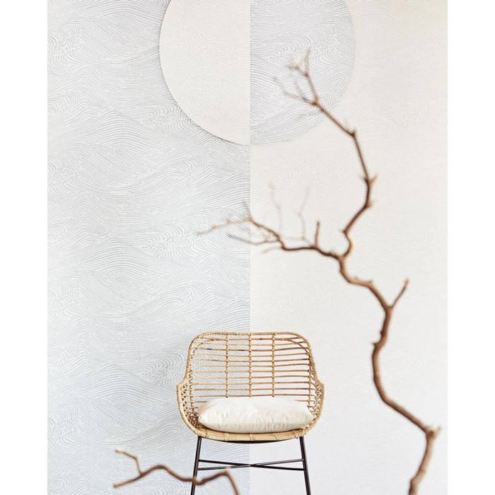 Eijffinger|Japanese waves wallpaper in subtle metallic|Wallpaper