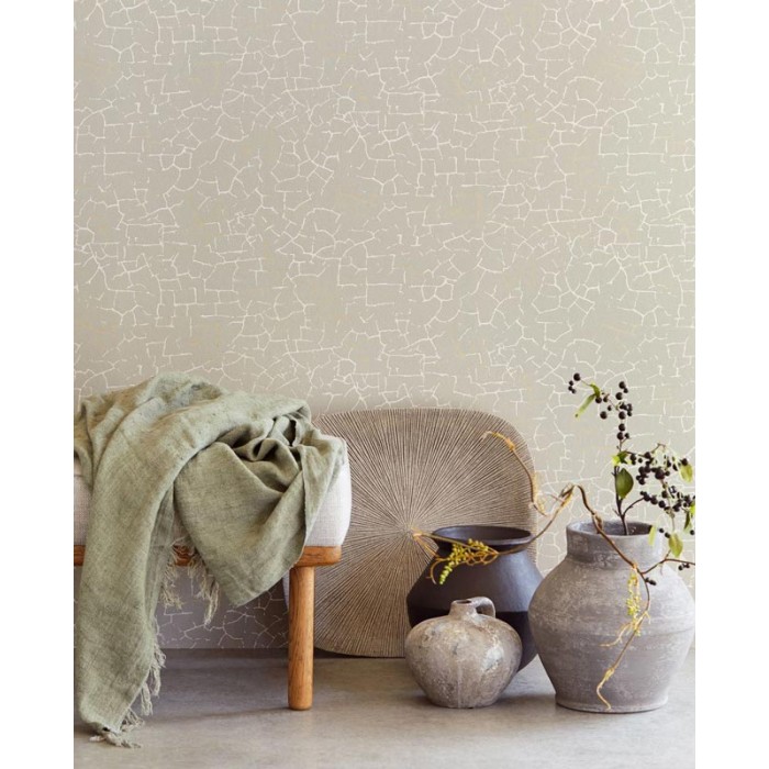 Eijffinger|Papier peint effet mur fissuré beige sable|Papier Peint