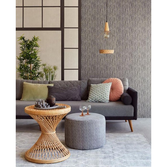 Eijffinger|Papel pintado puntos inspirados collar cuentas gris plata|Papel Pintado