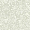 Eijffinger|Retro Japanese fan wallpaper in green and off-white|Wallpaper