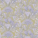 Eijffinger|Papier peint rétro éventails dorés et lilas|Papier Peint