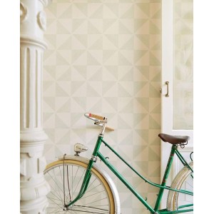 Eijffinger|Skandinavische Dreieck-Karo-Tapete in Beige und Gold metallic|Tapeten 2