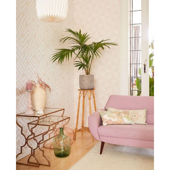 Papel pintado cuadros triángulos nórdico rosa pastel - Eijffinger Geonature 366032