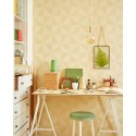 Eijffinger|Skandinavische Dreieck-Karo-Tapete in Beige und Gold metallic|Tapeten