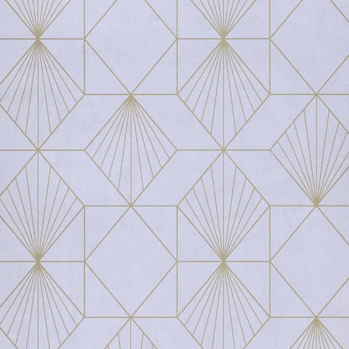 Eijffinger|Papel pintado geométrico art déco lila dorado metalizado|Papel Pintado