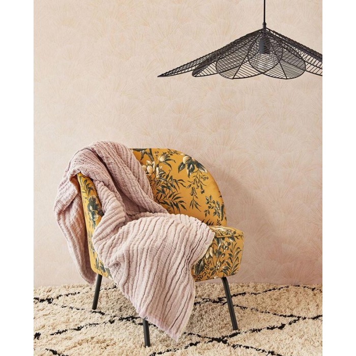 Eijffinger|Japandi wallpaper with ginkgo leaves in lilac and gold|Wallpaper