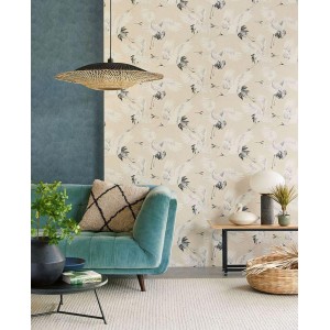 Eijffinger|Japanese wallpaper with ginkgo leaves in brown|Wallpaper 2