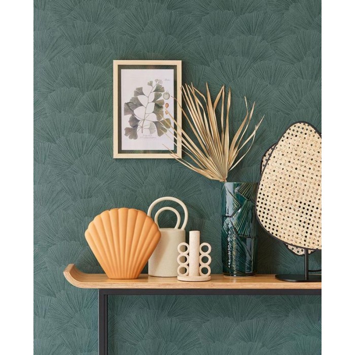 Eijffinger|Papel pintado hojas ginkgo japonés verde|Papel Pintado