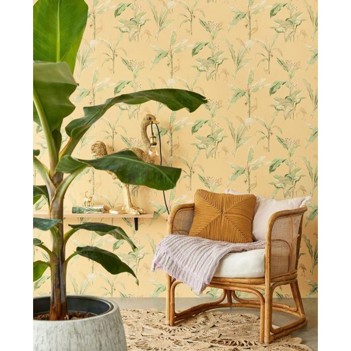 Papel pintado motivos tropicales hojas de banano - Eijffinger Oasis 317343