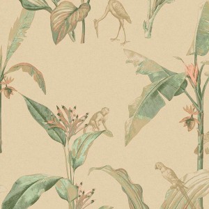 Casadeco|Papier peint floral élégant beige rehaussé d’un effet brillant|Papier Peint