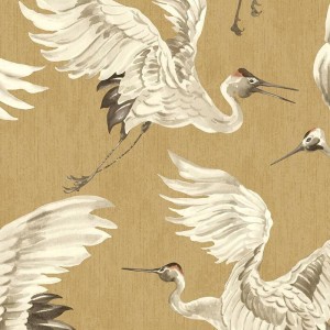 Eijffinger|Oriental wallpaper with cranes in flight|Wallpaper