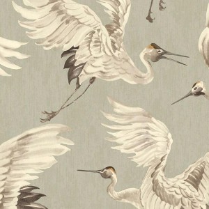 Eijffinger|Papier peint oriental grues jaune ocre|Papier Peint