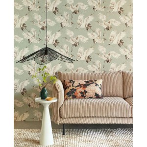 Eijffinger|Oriental wallpaper with cranes in flight|Wallpaper 2
