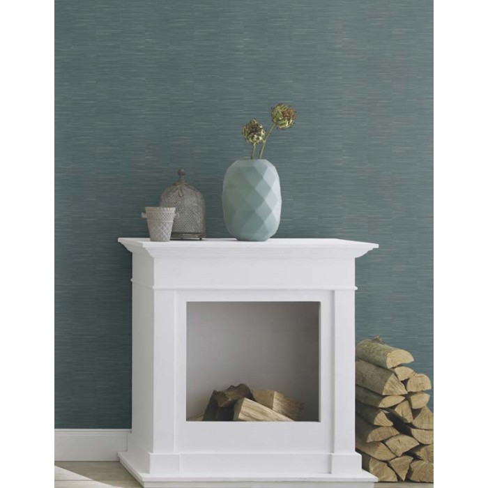 Papeldecor|Papel Pintado efecto textil turquesa|Liquidación